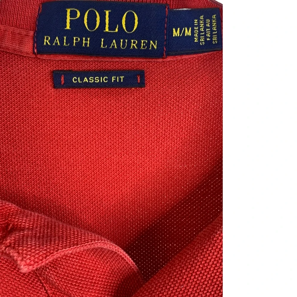 Polo Ralph Lauren Men's Golf Shirt Red Pony Short Sleeve Cotton Classic Fit Sz M